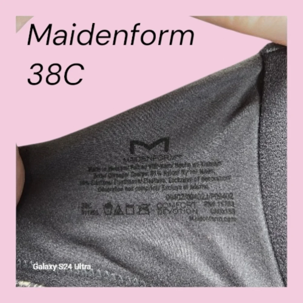 Maidenform Comfort Devotion T Shirt Bra 38C Underwire Gray And White Floral Soft